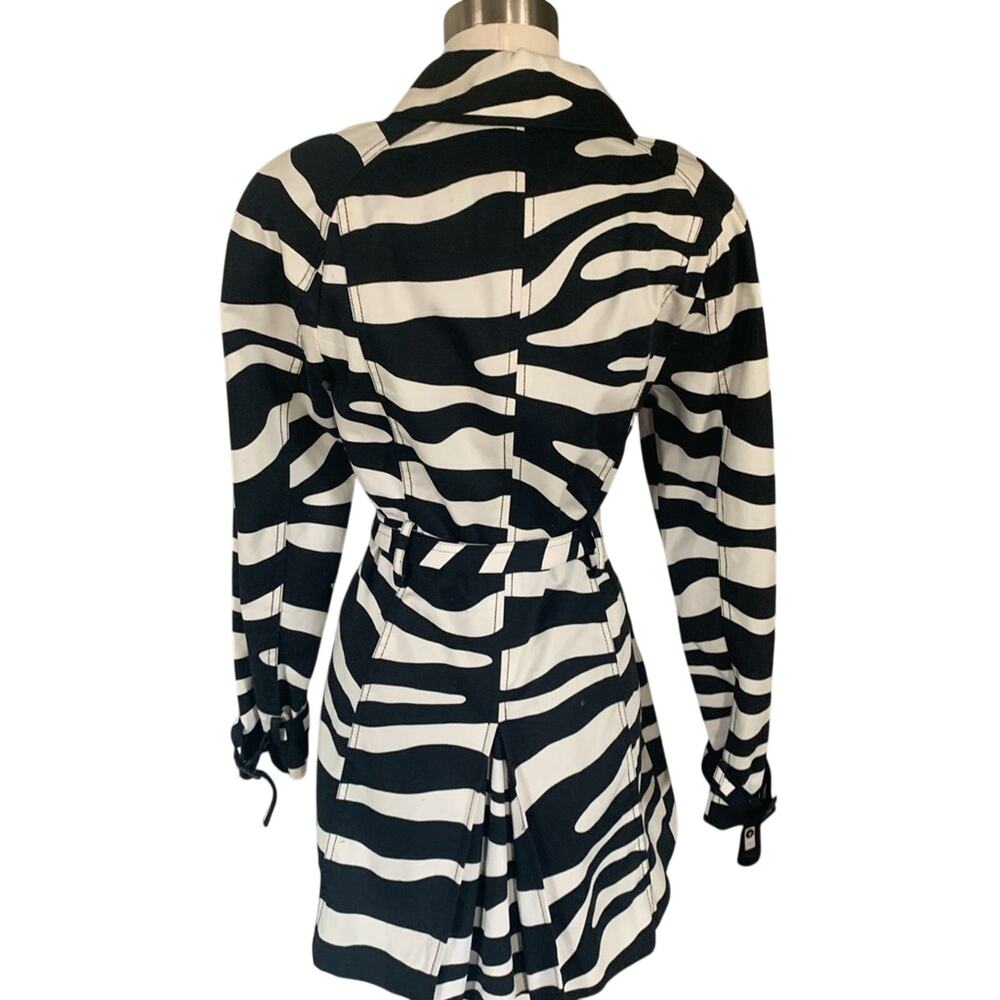Worn Once Zebra / Animal Belted Rain Trench Coat  Women’s Medium - Picture 3 of 8